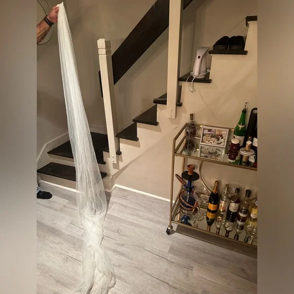 Fully Beaded Cathedral Veil - Picture 2 of 4